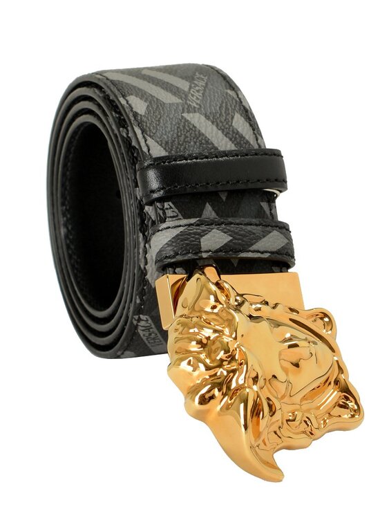 Versace Leather/Canvas Medusa Head Decorated Reversible Belt US 34 IT 85 main image 5